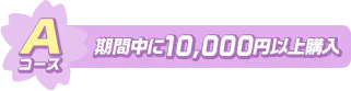 Aコース期間中に10,000円以上購入 